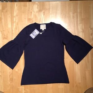 Sail to Sable navy blue bell sleeve sweater